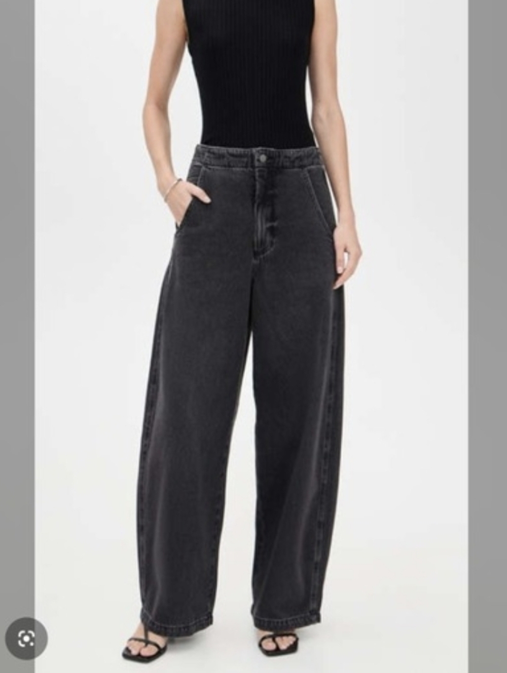 pistola Black Wide-Leg High Rise Jeans